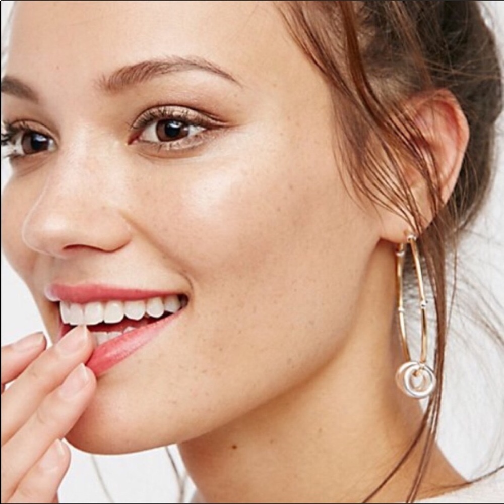 Free People Santa Fe Golden Sun Hoop Earrings - Picture 3 of 6